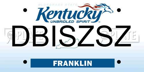 DBISZSZ Kentucky License Plate