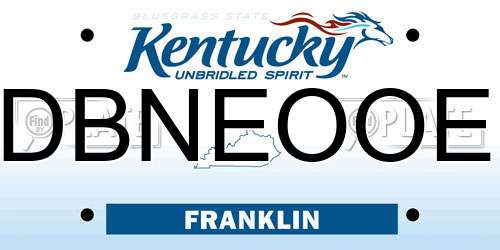 DBNEOOE Kentucky License Plate