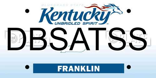 DBSATSS Kentucky License Plate