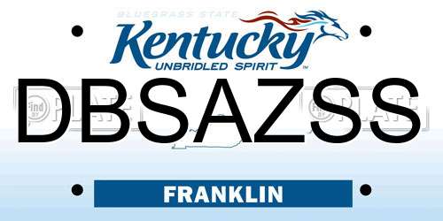DBSAZSS Kentucky License Plate
