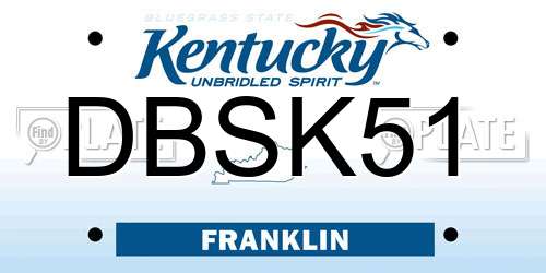 DBSK51 Kentucky License Plate