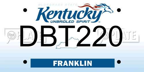 DBT220 Kentucky License Plate