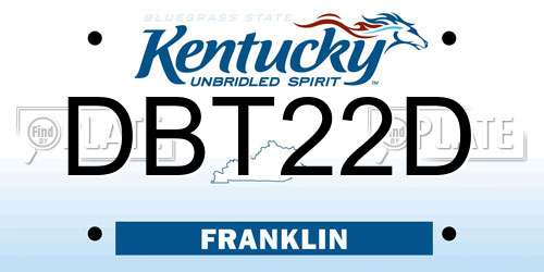 DBT22D Kentucky License Plate