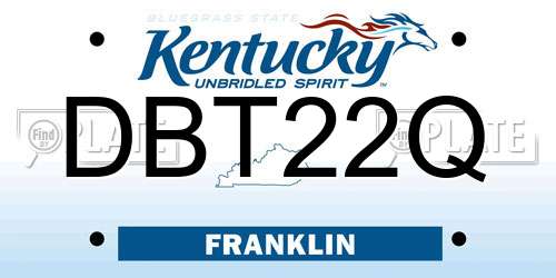 DBT22Q Kentucky License Plate