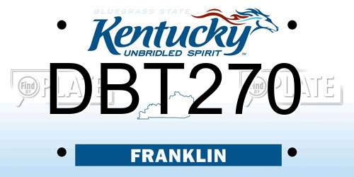 DBT270 Kentucky License Plate