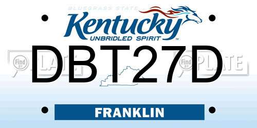 DBT27D Kentucky License Plate
