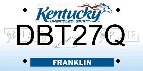 DBT27Q Kentucky License Plate