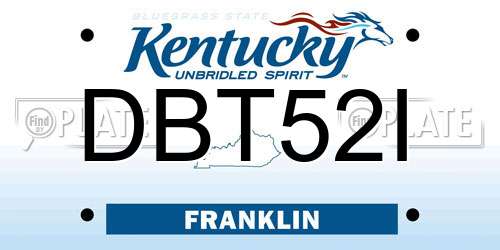 DBT52I Kentucky License Plate