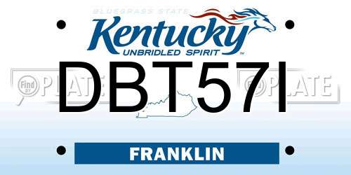 DBT57I Kentucky License Plate