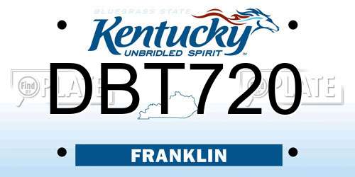 DBT720 Kentucky License Plate
