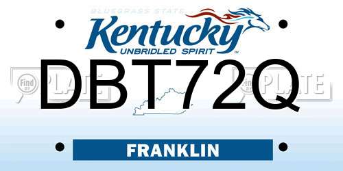 DBT72Q Kentucky License Plate
