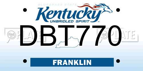 DBT770 Kentucky License Plate
