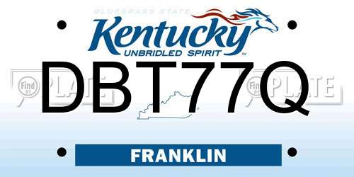 DBT77Q Kentucky License Plate