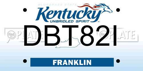 DBT82I Kentucky License Plate