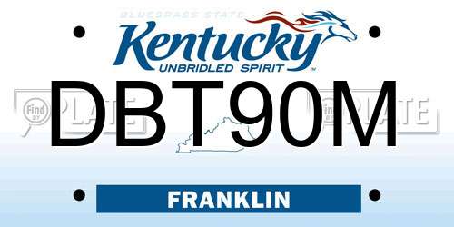 DBT90M Kentucky License Plate