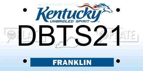 DBTS21 Kentucky License Plate
