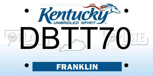 DBTT70 Kentucky License Plate