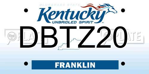 DBTZ20 Kentucky License Plate