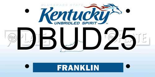 DBUD25 Kentucky License Plate