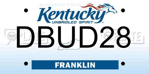 DBUD28 Kentucky License Plate