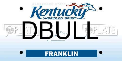 DBULL Kentucky License Plate