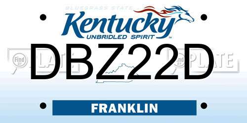 DBZ22D Kentucky License Plate