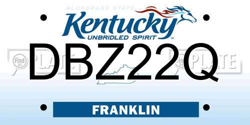 DBZ22Q Kentucky License Plate