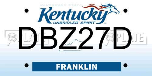 DBZ27D Kentucky License Plate