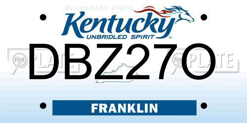 DBZ27O Kentucky License Plate