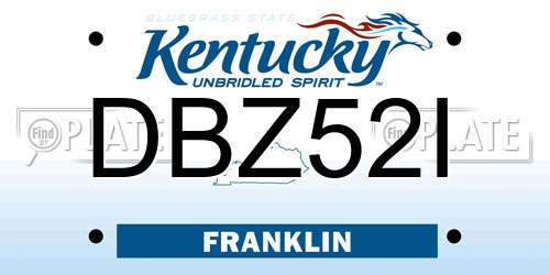 DBZ52I Kentucky License Plate