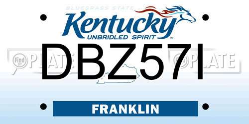 DBZ57I Kentucky License Plate