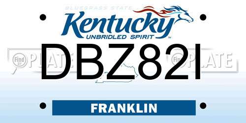 DBZ82I Kentucky License Plate