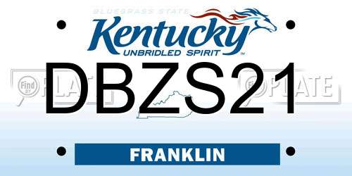 DBZS21 Kentucky License Plate