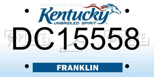 DC15558 Kentucky License Plate