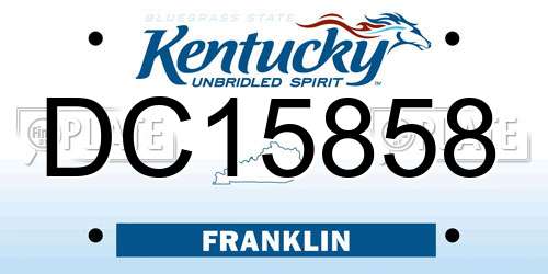 DC15858 Kentucky License Plate