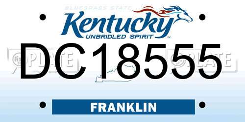 DC18555 Kentucky License Plate