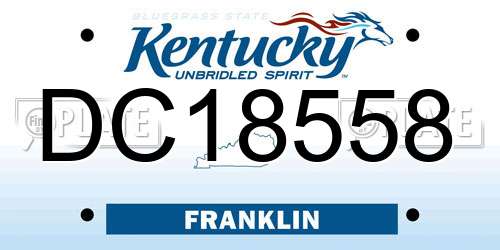DC18558 Kentucky License Plate