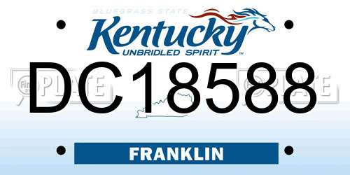 DC18588 Kentucky License Plate