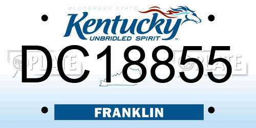 DC18855 Kentucky License Plate