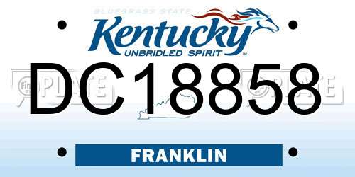 DC18858 Kentucky License Plate