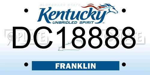 DC18888 Kentucky License Plate