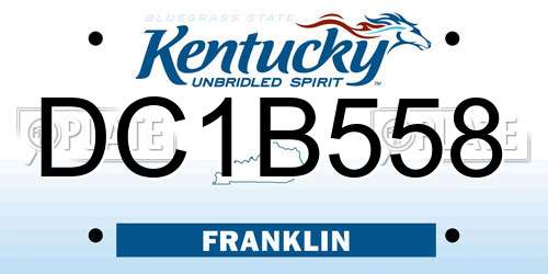 DC1B558 Kentucky License Plate
