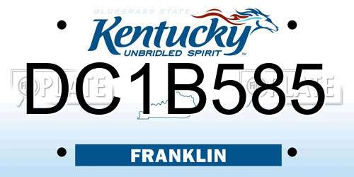 DC1B585 Kentucky License Plate