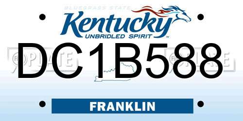 DC1B588 Kentucky License Plate