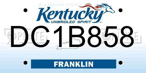 DC1B858 Kentucky License Plate