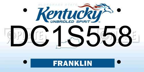 DC1S558 Kentucky License Plate