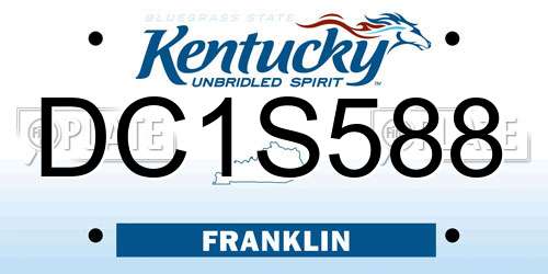 DC1S588 Kentucky License Plate
