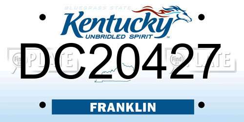 DC20427 Kentucky License Plate