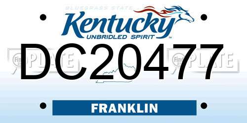DC20477 Kentucky License Plate