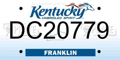 DC20779 Kentucky License Plate